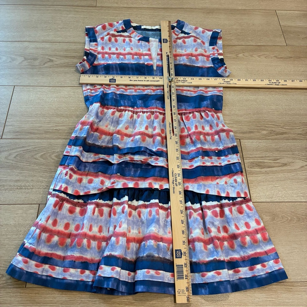 Marie Oliver Sawyer Mini Dress Tiered Tie Dye V-neck Size XS - Picture 6 of 6